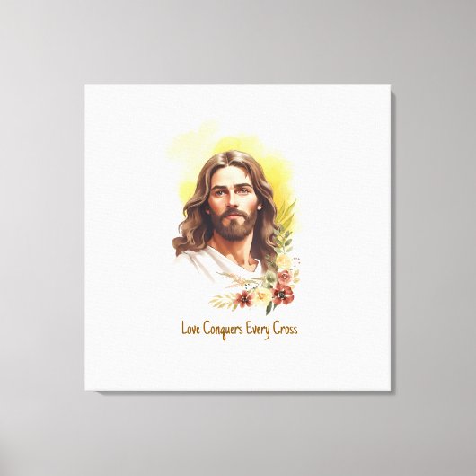 Toile L'amour conquiert chaque croix - Jésus (Recto)