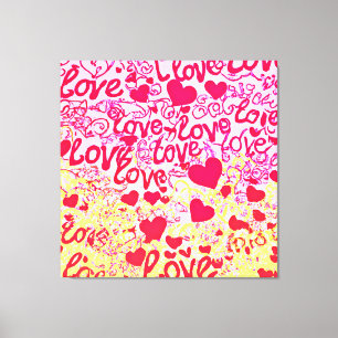 Toile L'amour dans le Motif coloré dynamique