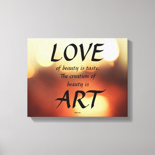 Toile L'amour de la beauté est goût (Recto)