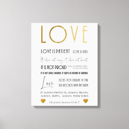 Toile L'amour de la typographie est patient, genre Bible (Recto)