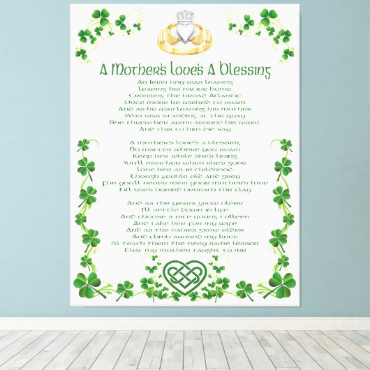 Toile L'amour des mères irlandaises est une bénédiction (Insitu (Plancher de Bois))