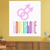 Toile L'amour est amour relation gay LGBT Couleurs arc-e (Insitu(Salon))