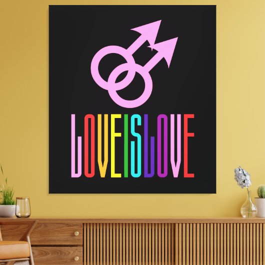 Toile L'amour est amour relation gay LGBT Couleurs arc-e (Insitu(Salon))
