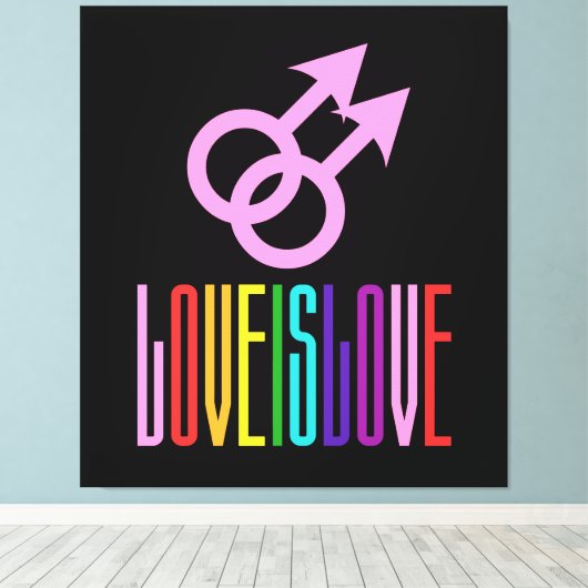 Toile L'amour est amour relation gay LGBT Couleurs arc-e (Insitu (Plancher de Bois))