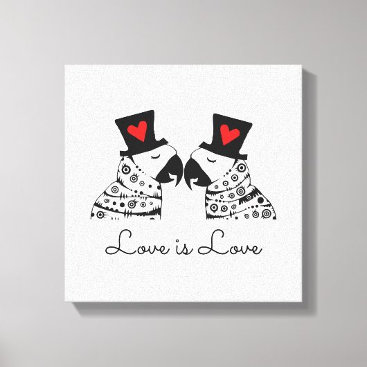 Toile L'amour est l'amour Perroquets gays (Recto)
