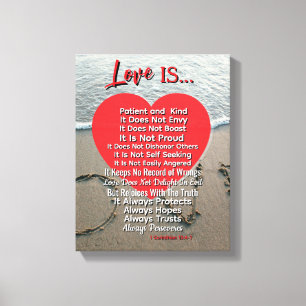 Toile L'amour est patient - 1 Corinthiens 13 Mariage