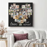 Toile L'amour est tout autour Forme cardiaque 36 Photo C<br><div class="desc">Créez votre propre collection de photos en forme de coeur avec 36 de vos photos de famille et selfies préférés. Le collage photo comprend une variété de paysages, de portraits et de formes carrés pour vous donner plein d'options lors de la pose de votre propre photo. Le design est complet...</div>