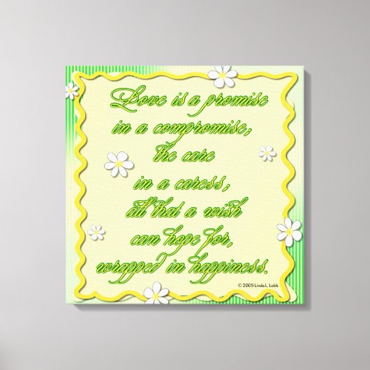 Toile L'amour est une promesse (Recto)