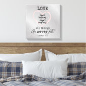 Toile L'amour n'échoue jamais Verse de la Bible (Insitu(Chambre))