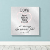 Toile L'amour n'échoue jamais Verse de la Bible (Insitu (Plancher de Bois))