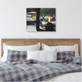 Toile Lampe éclairée au bord du lac (Insitu(Chambre))