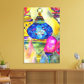 Toile Lampes turques mosaïque aquarelle art (Insitu(Salon))