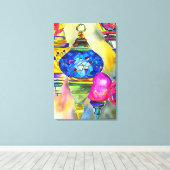 Toile Lampes turques mosaïque aquarelle art (Insitu (Plancher de Bois))