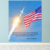 Toile Lancement d'Apollo 11 avec le drapeau américain (Insitu (Plancher de Bois))
