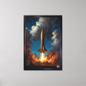 Toile Lancement d'une fusée de fusion rétro époustouflan (Recto)