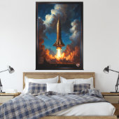 Toile Lancement d'une fusée de fusion rétro époustouflan (Insitu(Chambre))