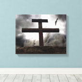 Toile L'ancienne croix robuste Calvaire Enveloppé Art (Insitu (Plancher de Bois))