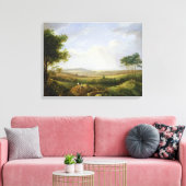 Toile Landscape with Figures (oil on panel) (Insitu(Salon))