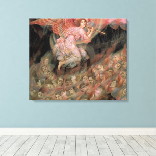 Toile L'ange jouant de la flûte aux âmes en enfer d'Evel