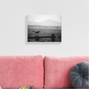 Toile Langley front de mer Corbeau prenant son envol Mon