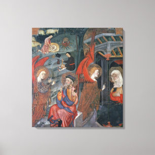 Toile L'annonce avec des bergers faisant le fromage dans