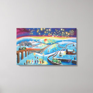 Toile lanternes chinoises Paysage hivernal Gordon Bruce