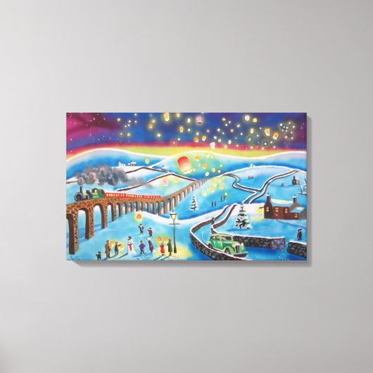 Toile lanternes chinoises Paysage hivernal Gordon Bruce (Recto)