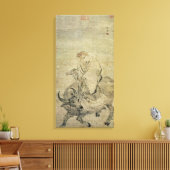 Toile Lao-tzu chevauchant son boeuf, chinois, dynastie M (Insitu(Salon))