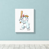 Toile Lapin au baseball avec batte de baseball (Insitu (Plancher de Bois))