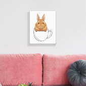 Toile Lapin avec la coupe de café (Insitu(Salon))