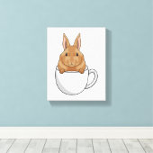 Toile Lapin avec la coupe de café (Insitu (Plancher de Bois))