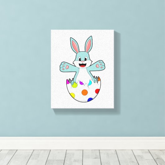 Toile Lapin avec oeuf (Insitu (Plancher de Bois))