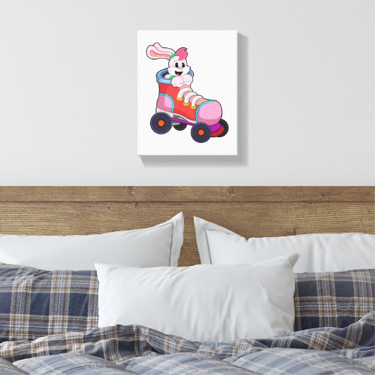 Toile Lapin comme Patineur Inline avec Patins Inline (Insitu(Chambre))