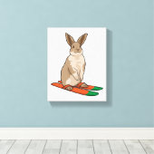 Toile Lapin comme skieur avec ski (Insitu (Plancher de Bois))
