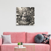 Toile Lapin dans un jardin de champignons (Insitu(Salon))