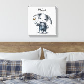 Toile Lapin De Garçon Whimsical Avec Nom (Insitu(Chambre))