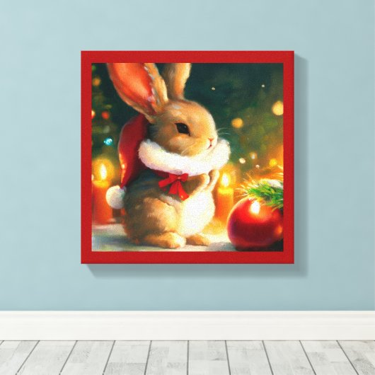 Toile Lapin de Noël 1 (Insitu (Plancher de Bois))