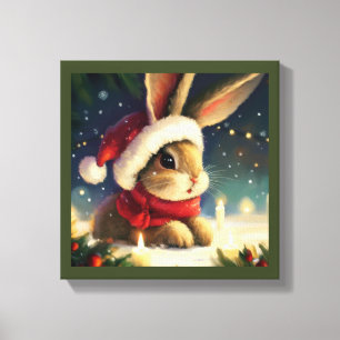 Toile Lapin de Noël 4