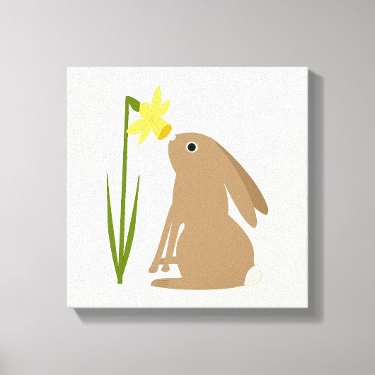 Toile Lapin de Pâques et fleur de jonquille (Recto)
