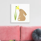 Toile Lapin de Pâques et fleur de jonquille (Insitu(Salon))
