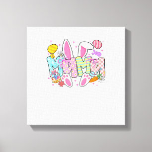 Toile Lapin de Pâques Maman Oreilles Coquette Nœud Lapin