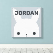 Toile Lapin de Pâques Mignon avec Nom Personnalisé (Insitu (Plancher de Bois))