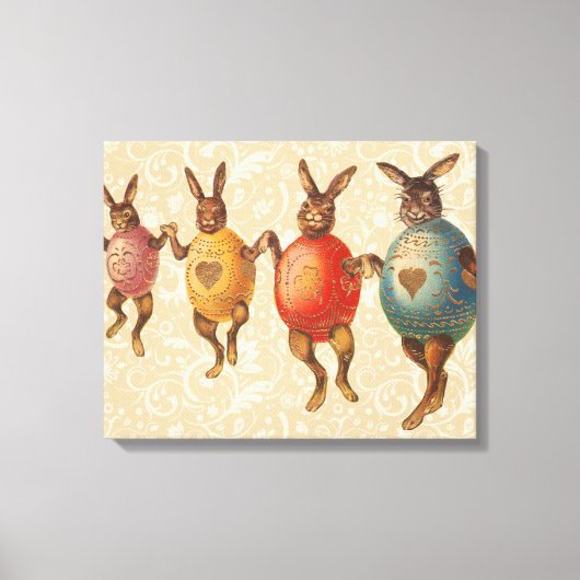 Toile Lapin de Pâques Œufs Dansants (Recto)