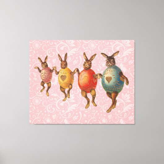 Toile Lapin de Pâques Œufs Dansants (Recto)