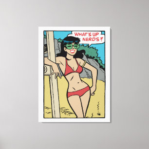 Toile Lapin de plage bronzé Bikini Girl • Qu'est-ce que