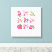 Toile Lapin Drôle Coquette Nœud Papillon Professeur de L (Insitu (Plancher de Bois))
