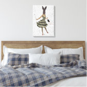 Toile Lapin en robe blanche noire (Insitu(Chambre))