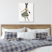 Toile Lapin en robe blanche noire (Insitu(Chambre))