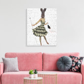 Toile Lapin en robe blanche noire (Insitu(Salon))
