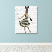 Toile Lapin en robe blanche noire (Insitu (Plancher de Bois))